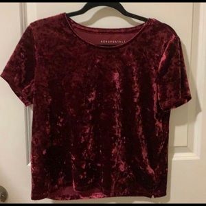Aeropostale Red Velvet cropped shirt